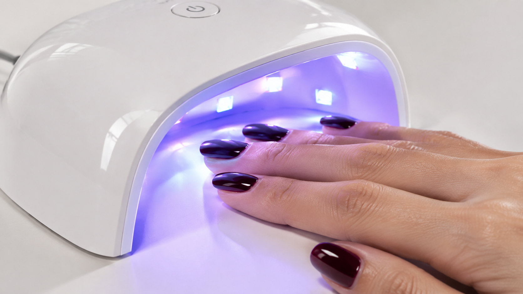 Compatible lamp used when learning how to cure semi cured gel nails